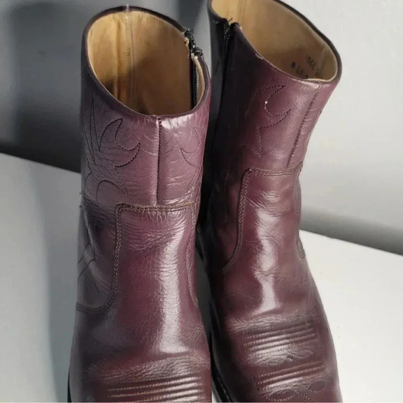 Vintage Long Haul  Leather Oil-Resistant Cowboy Ankle Boots Size 9 Side Zipper main image 6